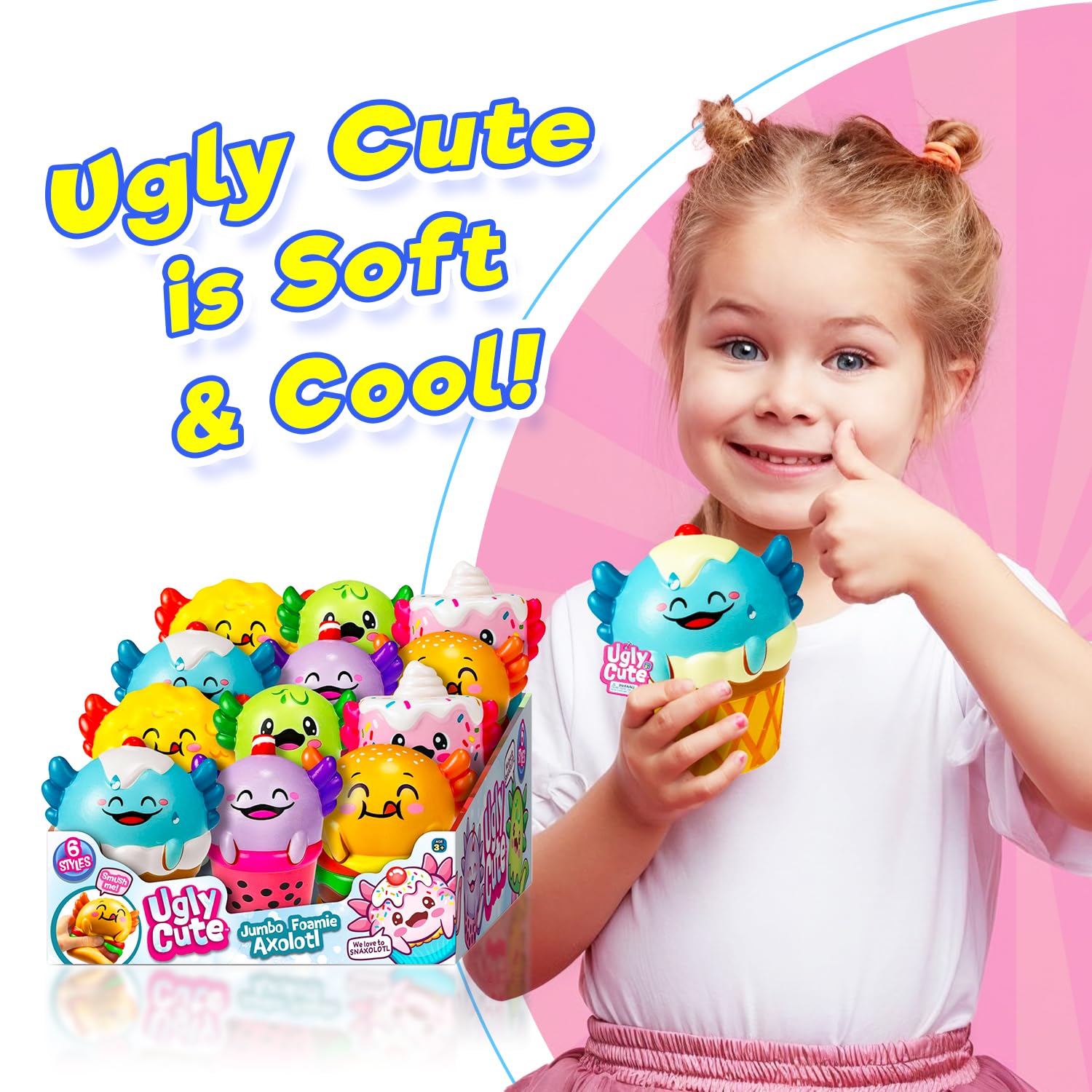 Amazon.com: JA-RU Jumbo Foamie Axolotl Smushy Foodie (6 Axolots